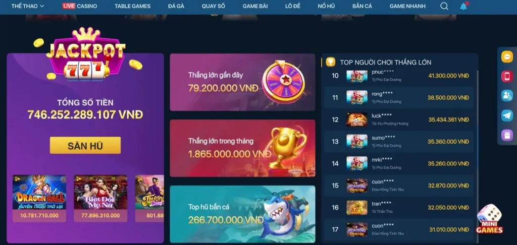 Giao diện đa dạng trò chơi 789w48